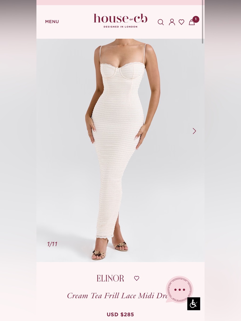 House of CB cream maxi dress